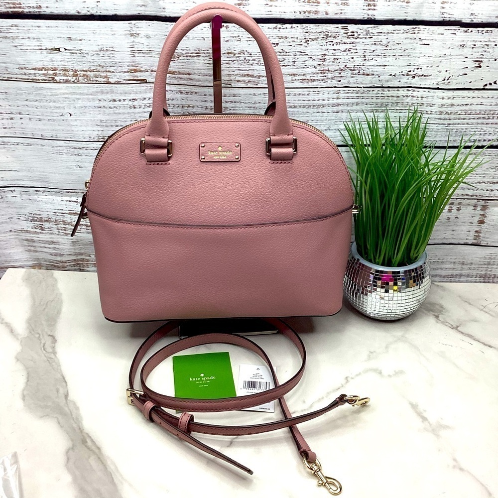 KATE SPADE SATCHEL SUMMER BAG PINK‎ DUSTY PEONY HANDBAG GROVE STREET CARLY PURSE
